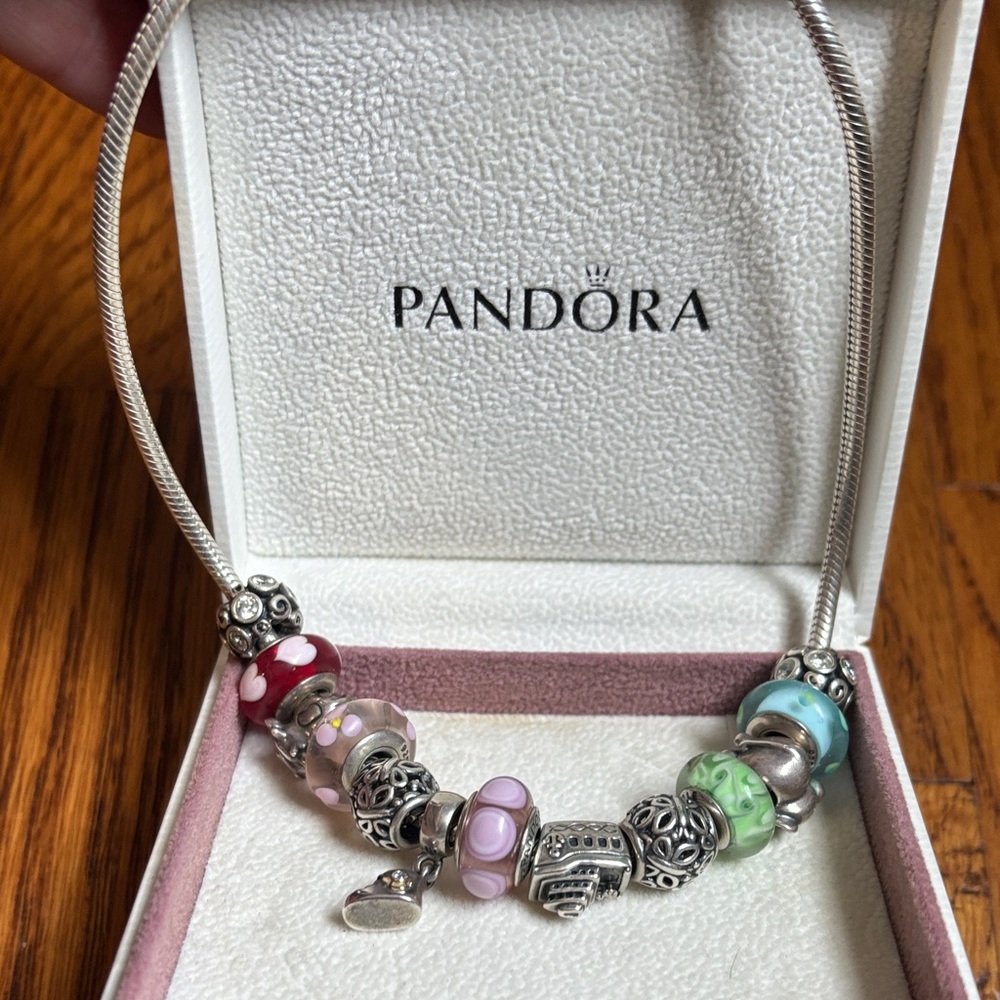 Pandora Silver necklace with 13 Beads length is 15.8 in (40 cm) - Picture 2 of 5